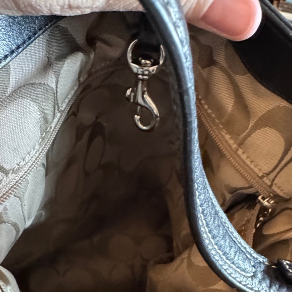 Coach Black Pebbled Leather Hobo Bag - Picture 8 of 8